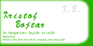 kristof bojtar business card